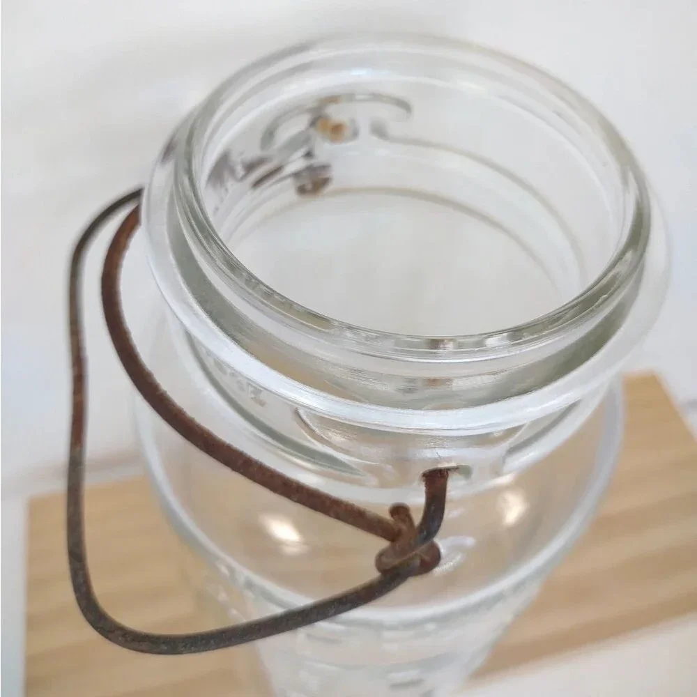 Vintage Atlas E-Z Seal Clear Glass Canning Jar Wire Bail No Lid